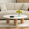 AMBER Sintered Stone Coffee Table 1.1M - Oak & White