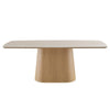 BOLTON Ceramic Dining Table 1.8M - Travertine & Oak