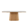 BOLTON Ceramic Dining Table 1.8M - Travertine & Oak
