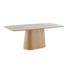 BOLTON Ceramic Dining Table 1.8M - Travertine & Oak
