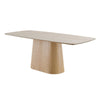 BOLTON Ceramic Dining Table 1.8M - Travertine & Oak