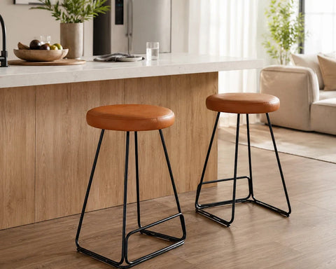 Tivona Counter Stool - Tan & Black