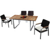 5pc Rola Teak Outdoor Dining Table Set - Solid Oak & White Aluminum