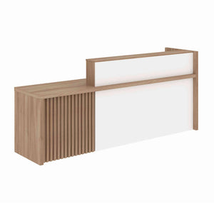 KNOX Reception Desk 240cm Left Panel - Oak