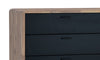Binder Tall Sideboard 140cm Acacia Solid Wood - Sandblast & Black