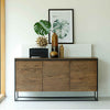 RIVOLI Sideboard Buffet 155cm -  Smoked Oak / Black