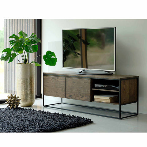 RIVOLI TV Entertainment Unit 1.55M -  Smoked Oak / Black