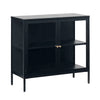 CARMEL 2 Glass Doors Sideboard 90cm - Black