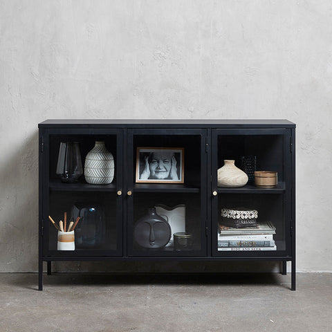 CARMEL Sideboard 3 Doors 132cm - Black - innovatec.com.au