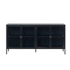 CARMEL 4 Glass Doors Sideboard 170xcm - Black