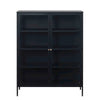 CARMEL 2 Door Glass Display Cabinet  90x140cm - Black