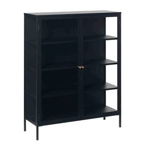 CARMEL 2 Door Glass Display Cabinet  90x140cm - Black