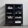 CARMEL 2 Door Glass Display Cabinet  90x140cm - Black