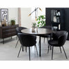 LATINA Round Dining Table 120cm -  Dark Brown / Black