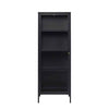 CARMEL Single Door Glass Display Cabinet 57x160cm - Black