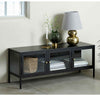 CARMEL 3 Glass Doors Entertainment TV Unit 132cm - Black