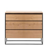 RIVOLI Chest of 3 Drawers - Natural Oak / Black