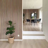WOODFLEX Flexible Acoustic Wood Slat Panel - 3 Sided Full Wrap Oak Veneer on Black - 2700mm x 600mm