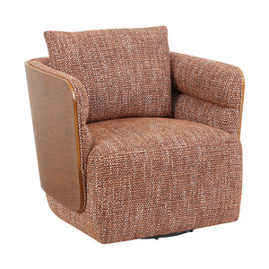 WEAVER Swivel Lounge Chair - Bentwood Walnut & Rusett colour