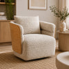 WEAVER Swivel Lounge Chair - Bentwood Oak & Beige