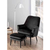 KENDRA Lounge Chair with Footstool - Grey Brown