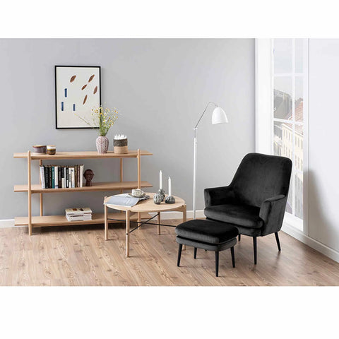 KENDRA Lounge Chair with Footstool - Grey Brown