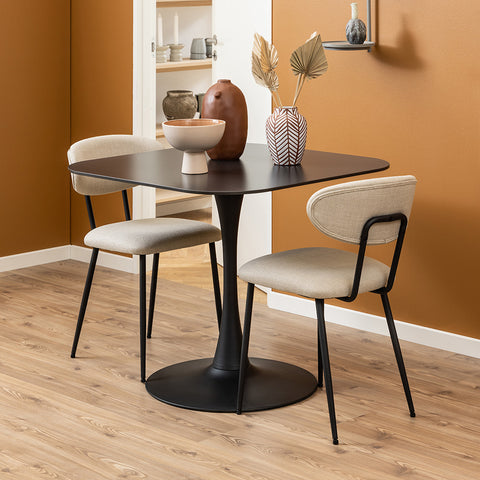 Denise Dining Chair - Beige & Black - innovatec.com.au