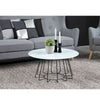 CYRUS Glass Coffee Table 80cm - White & Black