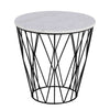 DARBY Side Table Marble 50cm - White