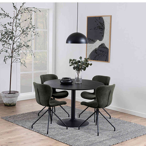 TITAN Round Dining Table 110cm - Black