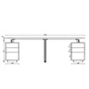 ARTO 4 people Back to Back Workstation 4 Cabinets 2.4M - Warm Oak & Black