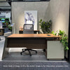 ANDERS Executive Desk Reversible Return 1.4M - Hazelnut & Beige