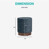 AURA Ottoman 37.5cm - Sapphire & Walnut