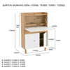 BARTON Study Desk 71cm - Blue & Oak
