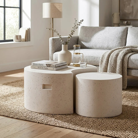 TREVINO  Nest of Tables 80-50cm - Off-White - innovatec.com.au
