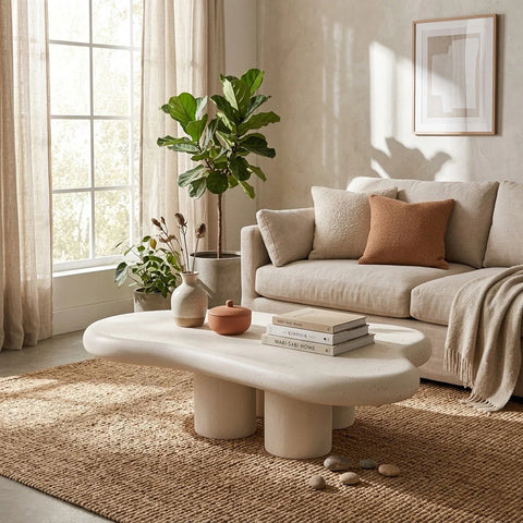TREVINO Coffee Table 120cm - Off-White - innovatec.com.au