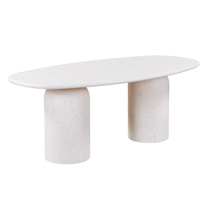 TREVINO Microcement Oval Dining Table 200cm - Off-White