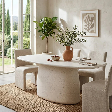 TREVINO Dining Table 200cm - Off-White - innovatec.com.au