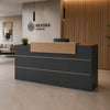 BELEN Reception Desk 2.4M - Acacia & Carbon Grey