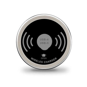 In Desk Wireless Charging and USB Cable Cubby Management Dock