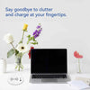 In Desk Wireless Charging & USB Cable Cubby Management Dock - 9cm - Black