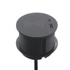 In Desk Wireless Charging & USB Cable Cubby Management Dock - 9cm - Black