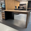 LOGAN Executive Desk Reversible 150cm - Warm Oak & Black