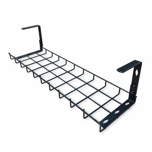Under Desk Basket Cable Tray Management - Black