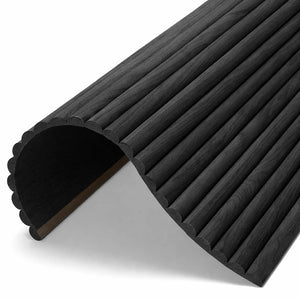 WOODFLEX Flexible Wooden Slat Wall Panel - Black - 2700mm x 600mm - Half Round 27mm