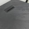 ARTO Black Executive Office Desk with Reversible Return 180-200cm - Black Concrete