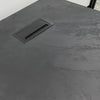 ARTO Black Executive Office Desk with Reversible Return 180-200cm - Black Concrete
