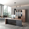 AFTAN BLACK HAWK Limited Edition - Executive Desk Pedestal & Right Mobile Return 180cm - Warm Oak &Black