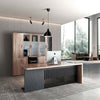 AFTAN BLACK HAWK Limited Edition - Executive Desk Pedestal & Left Mobile Return 180cm - Warm Oak &Black