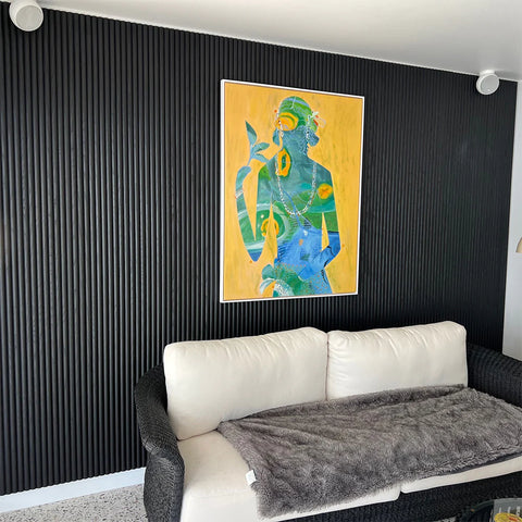 WOODFLEX Flexible Wooden Slat Wall Panel - Black - 2700mm x 600mm - Half Round 27mm - innovatec.com.au